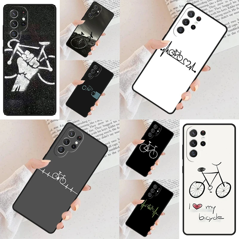 Beat heart BIKE CYCLING Sport Phone Case For Samsung Galaxy S24 S23 S22 S21 Ultra S10 Note 10 Pro S20 Plus FE S9 S8 Cover