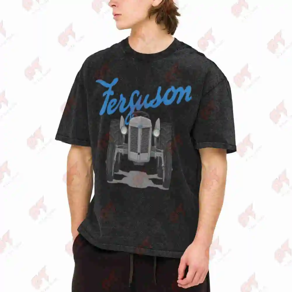 Ferguson TE20 Tractor Little Grey Fergie Vintage Washed Tee Pure Cotton T-Shirt