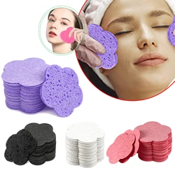 1set Face Cleaning Sponge Pad Exfoliator Mask Facial Spa Massage Makeup Removal Thicker Compress Flower Heart Natural Cellulose