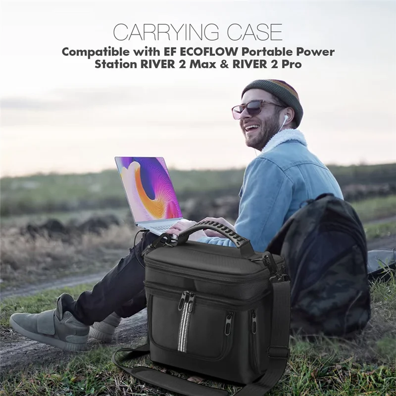 B48A حافظة واقية للسفر لمحطة الطاقة المحمولة BLUETTI BT-02 AC2A حقيبة حمل مع حزام الكتف والمقبض #2
