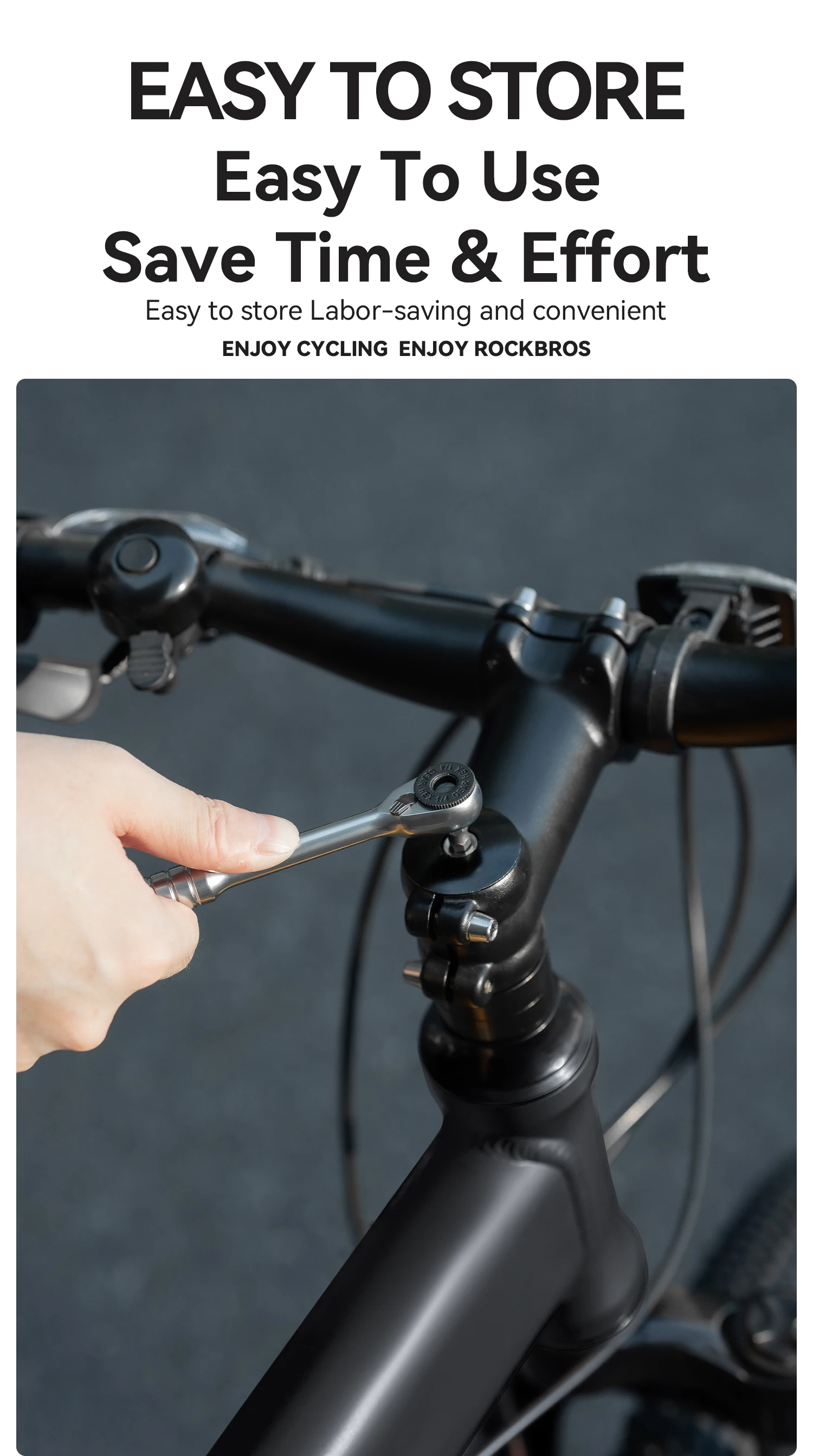 ROCKBROS Fahrrad-Klappwerkzeug Tragbarer Zweiwege-Magnetischer Ratschenschlüssel Schnellverbindungsstange Multifunktionales Fahrrad-Reparaturset – Detail 1
