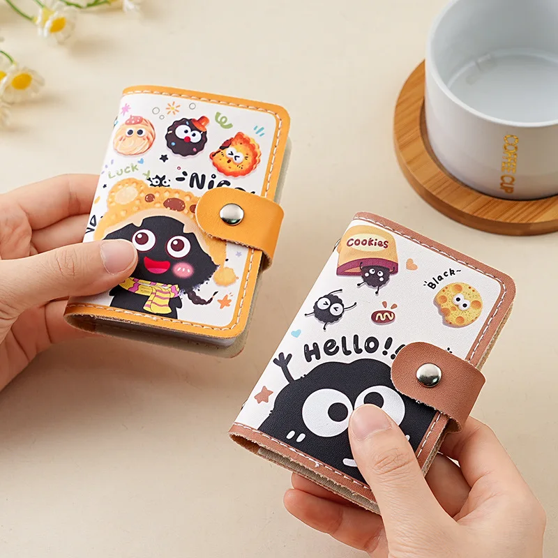 Cartoon coal ball card bag, large capacity, multi-card position, certificate storage, business card card holder