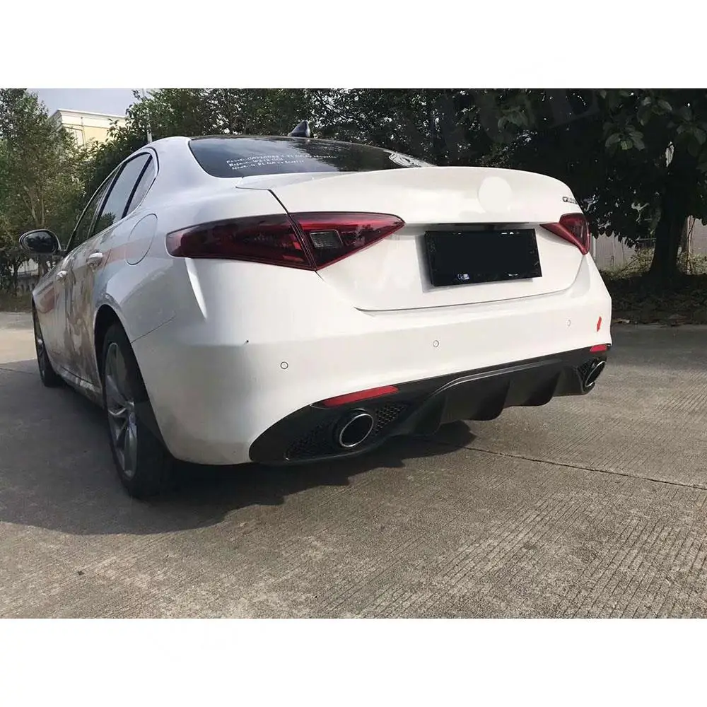 VACOMUL PP Matte Black Car Rear Lip Diffuser Spoiler Exhaust Tip for Alfa Romeo Giulia Standard 2016-2019 Upgrade Sport Bumper