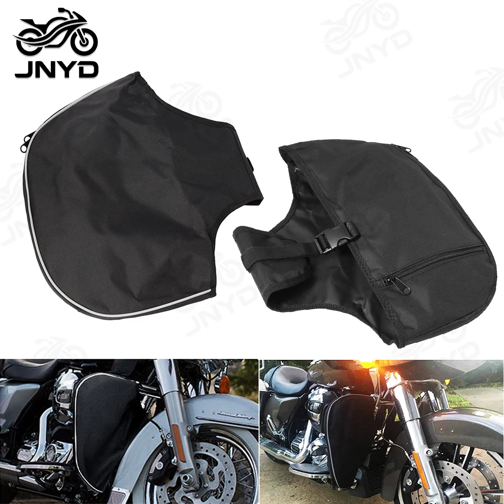 JNYD Motorcycle Soft Lowers Chaps Engine Guard Cover Leg Warmer Bag Black For Harley Electra Glide