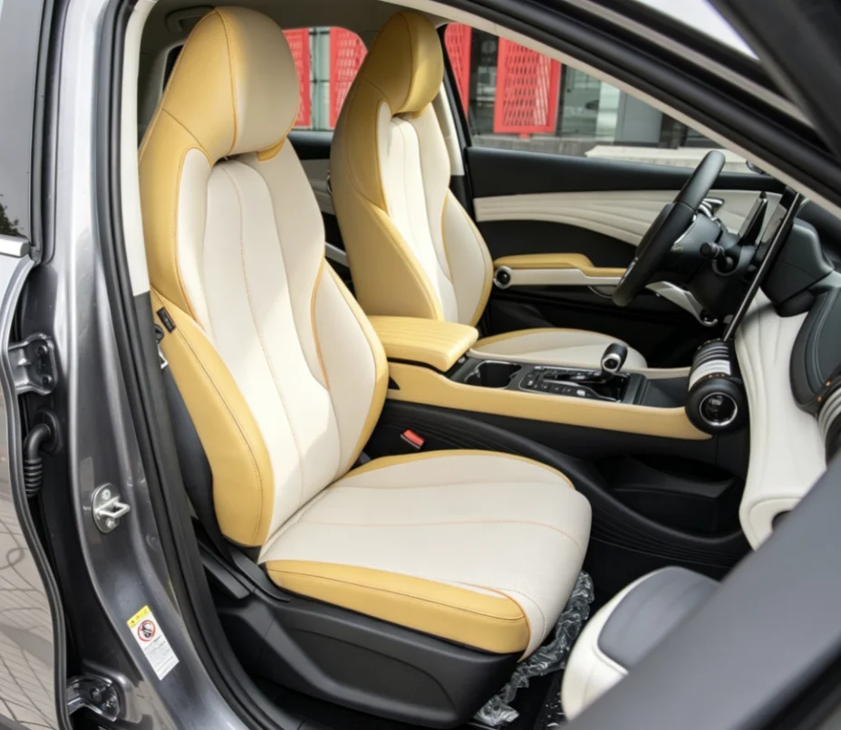 Für BYD Atto 3 2026 Maßgefertigte Autositzbezüge Luxuriöses Nappaleder 100% Passgenau Innenraumzubehör 360 ° Vollständige Abdeckung – Detail 2