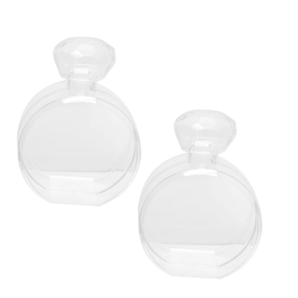 

2Pcs Diamond Storage Box Creative Perfume Bottle Shape Jewelry Organizer Travel Ring Earring Bracelet Storage Case