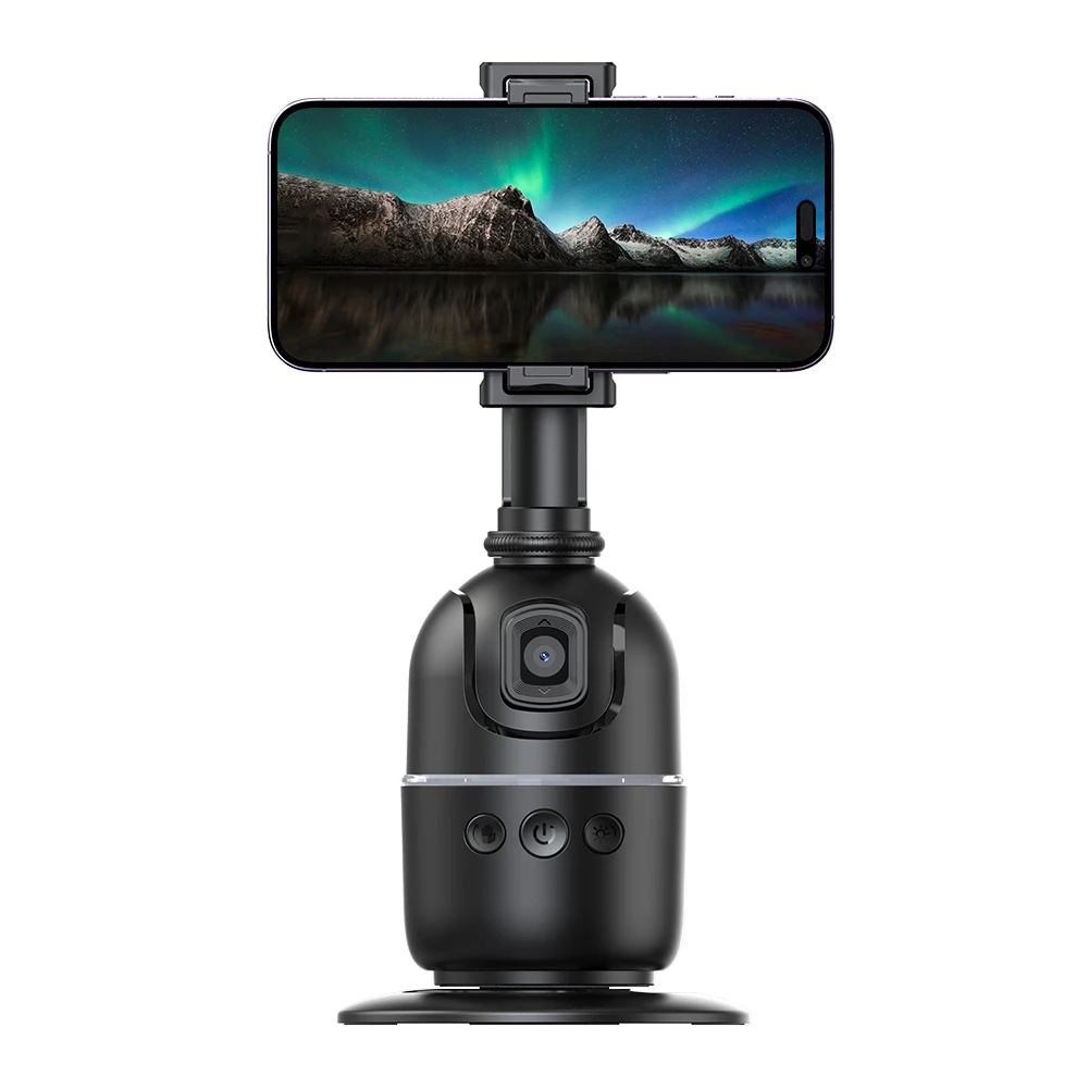Auto Tracking Phone Holder 360° Rotation Phone Camera Mount No App Gimbal Stabilizer with Remote & Gesture Control Rechargeable
