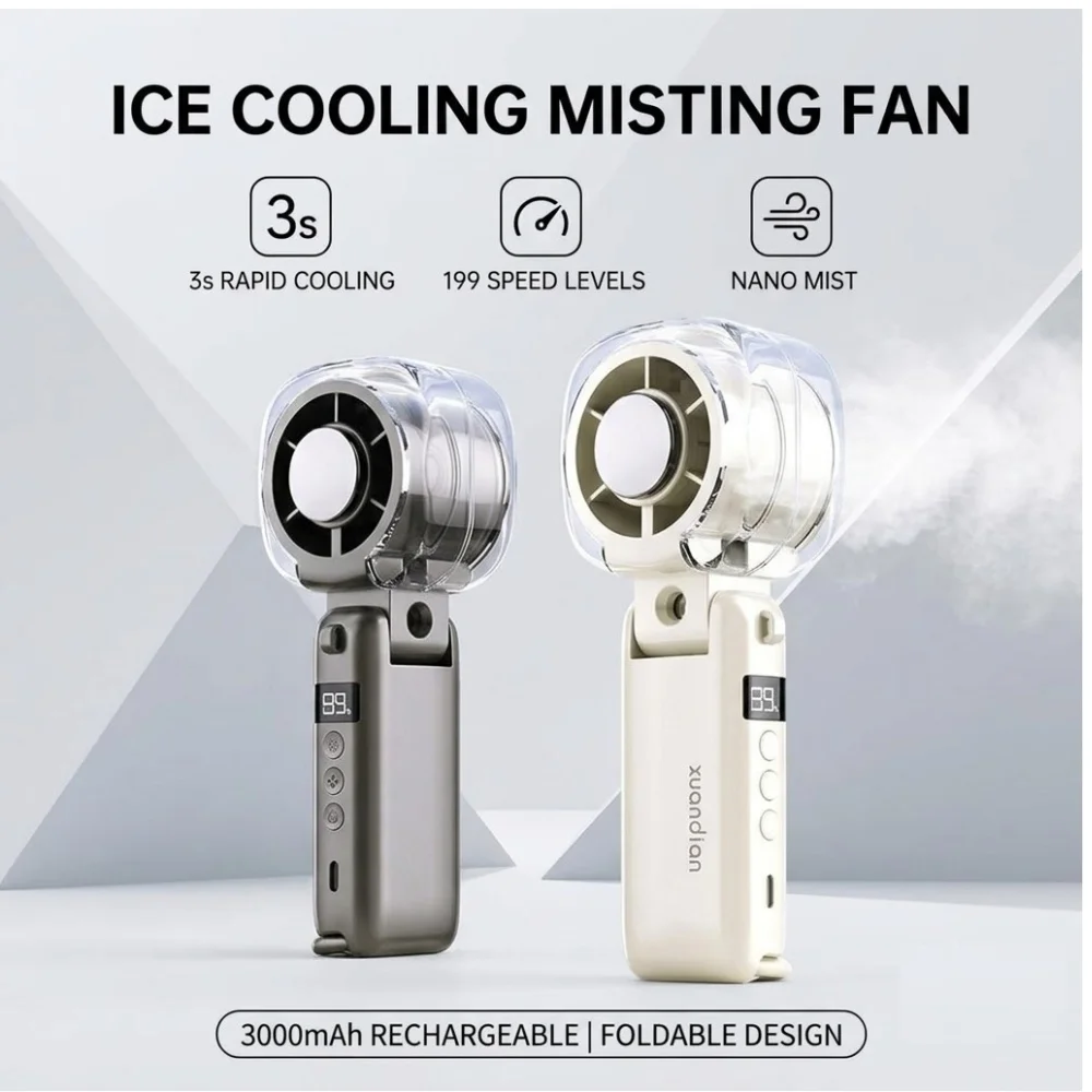 Thermodynamic Ice Compress Radiator Infinite Wind Velocity Turbo Personal Cooler Type-C Power Cell Desk Ventilator Summer