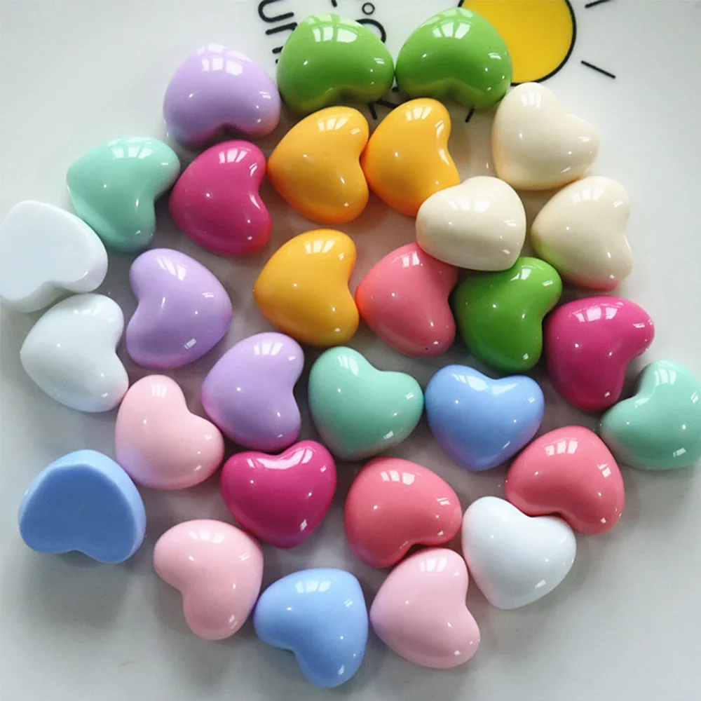 کے لیے 10PCS Kawaii چمکدار 16x15mm ہارٹ مینیچر فلیٹ بیک رال کیبوچنز ہیئرپین سکریپ بکنگ DIY ہوم ڈیکور کرافٹ لوازمات