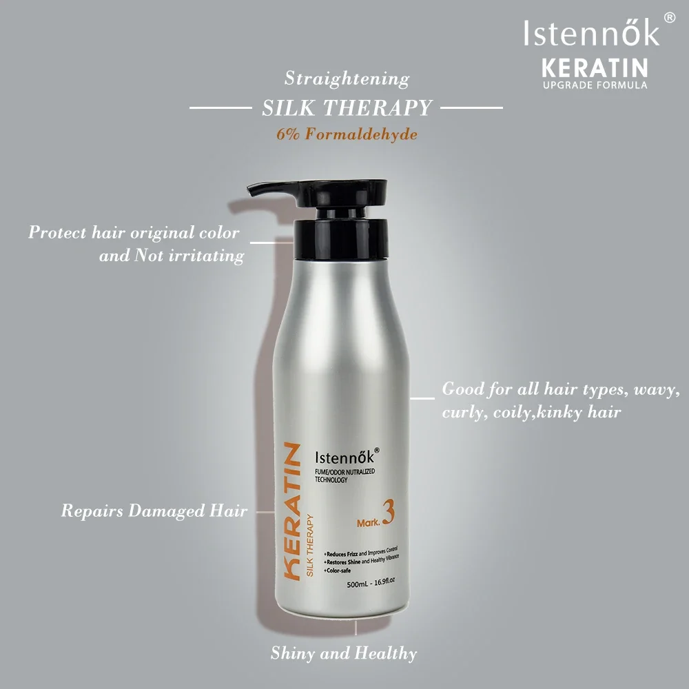 Istennok Keratin Treatment Hair Straightening Cream Protein Smoothing Permanent Brazilian Botox Sulfate Free Salon Professional