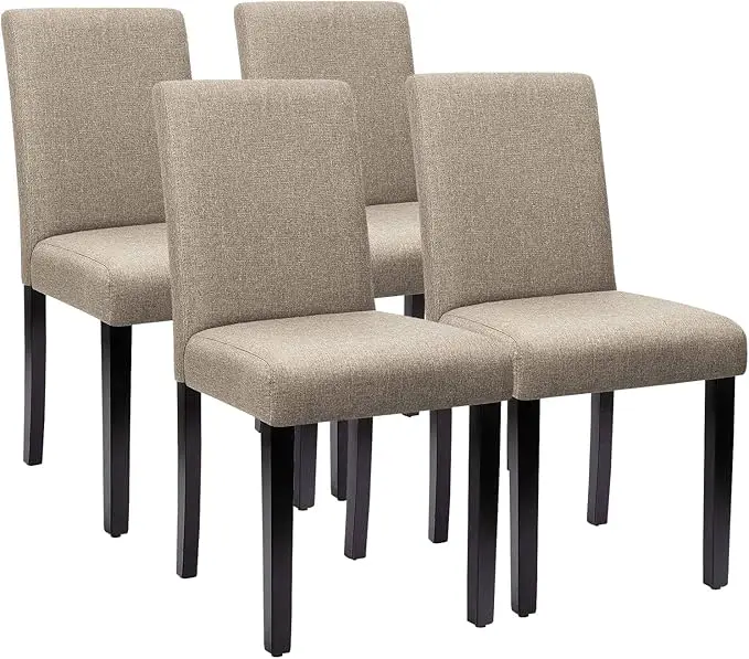 Dining Chairs Upholstered Parson Urban Style Kitchen Living Room Side Padded Chair with Solid Wood Legs Set of 4