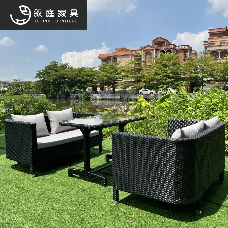 Outdoor dining, milk tea shop, casual card seat, sofa, courtyard, rooftop bar, cafe, rattan table and chair combination furnitur
