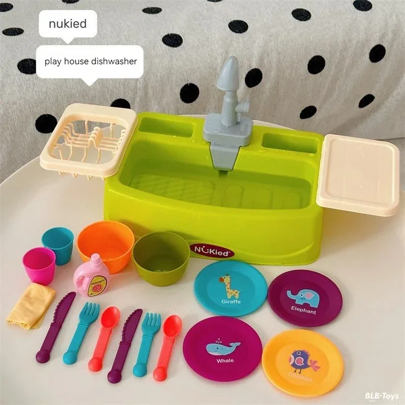 

Kids Electric Simulation Dishwasher Toy Set Children'S Early Learning Toys Sink Tableware Simulation Kitchen Boy Toys For Child