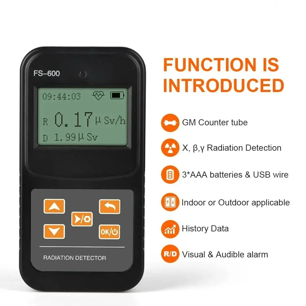 High Accuracy Radioactive Meter Beta Gamma X Ray Data Tester Marble Dosimeter Nuclear Radiation Tester Dosage Counter
