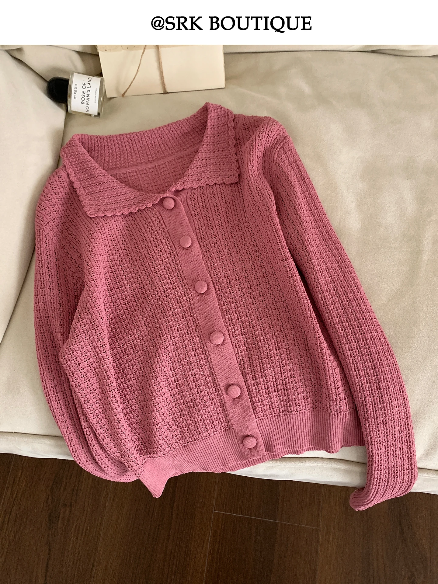 

SRK Women's Ne Knitted Sun Protection Top Hollow out Long Sve ort Length Spring Commute Friendly Soft Medium Gauge