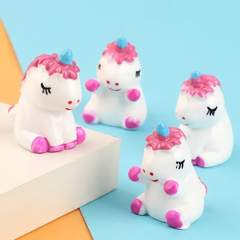 Kawaii Mini Resin 3D Unicorn Diy Figures Miniatures Material Scrapbook Crafts Scrapbook Dollhouse Accessories Flatbacks Supplies