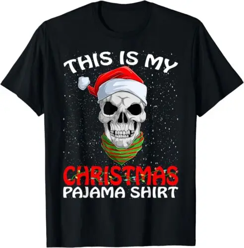 Este é o meu Natal pijama camisa, chapéu do crânio, Papai Noel presente t-shirt, S-5XL, Novo