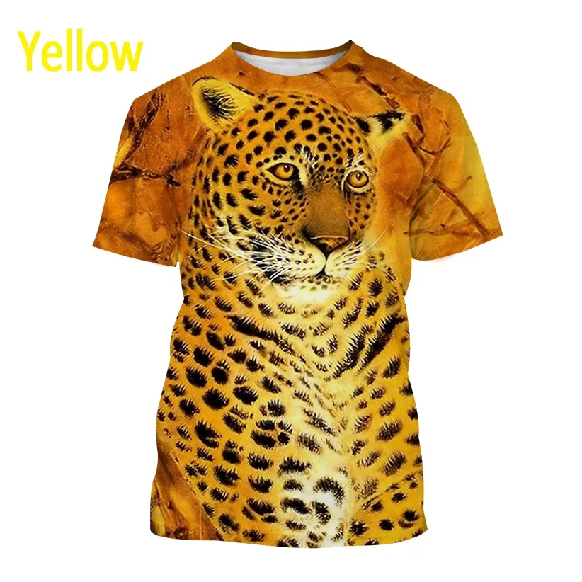 New Animal Leopard Short-sleeved T Shirt Men\'s Casual Fashion Streetwear T Shirt Unisex Harajuku Printed Top