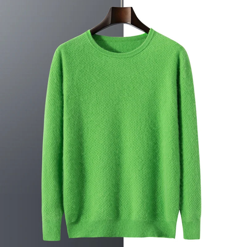 Ropa de marca de lujo con flores de panal para hombre, suéter de Cachemira de visón para otoño e invierno, Jersey de punto informal para hombre, tendencia de manga larga