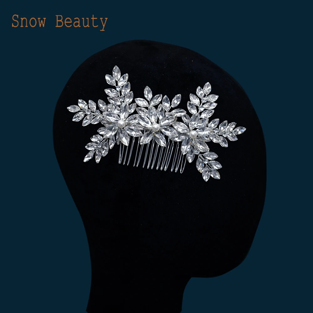 

DZ024 Crystal Wedding Hair Combs Rhinestone Headbands for Bride Hair Accessries Luxury Party Headdress Jewelry Gifts for Women