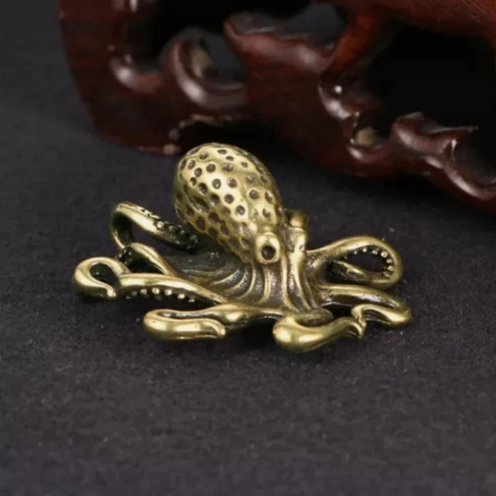 Solid Brass Octopus Figurine Small Statue Home Ornament Figurines Animal