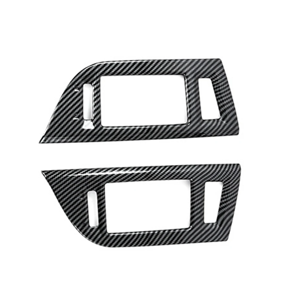 คอนโซลกลางช่องแอร์แผงหน้าปัดภายในทำจากคาร์บอนไฟเบอร์ตกแต่งปลอกคอกันสุนัขเลียช่องปล่อยระบบ a/c สำหรับ Mitsubishi Pajero 2007-2019