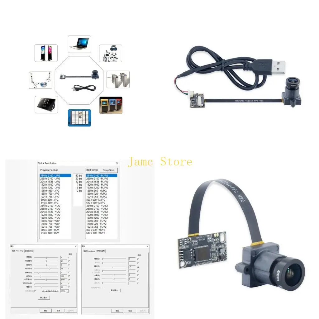 

LX0B Compact 8MP 4K USB2.0 Camera Module 3840x2160 MJPEG 30FPS Camera Modules