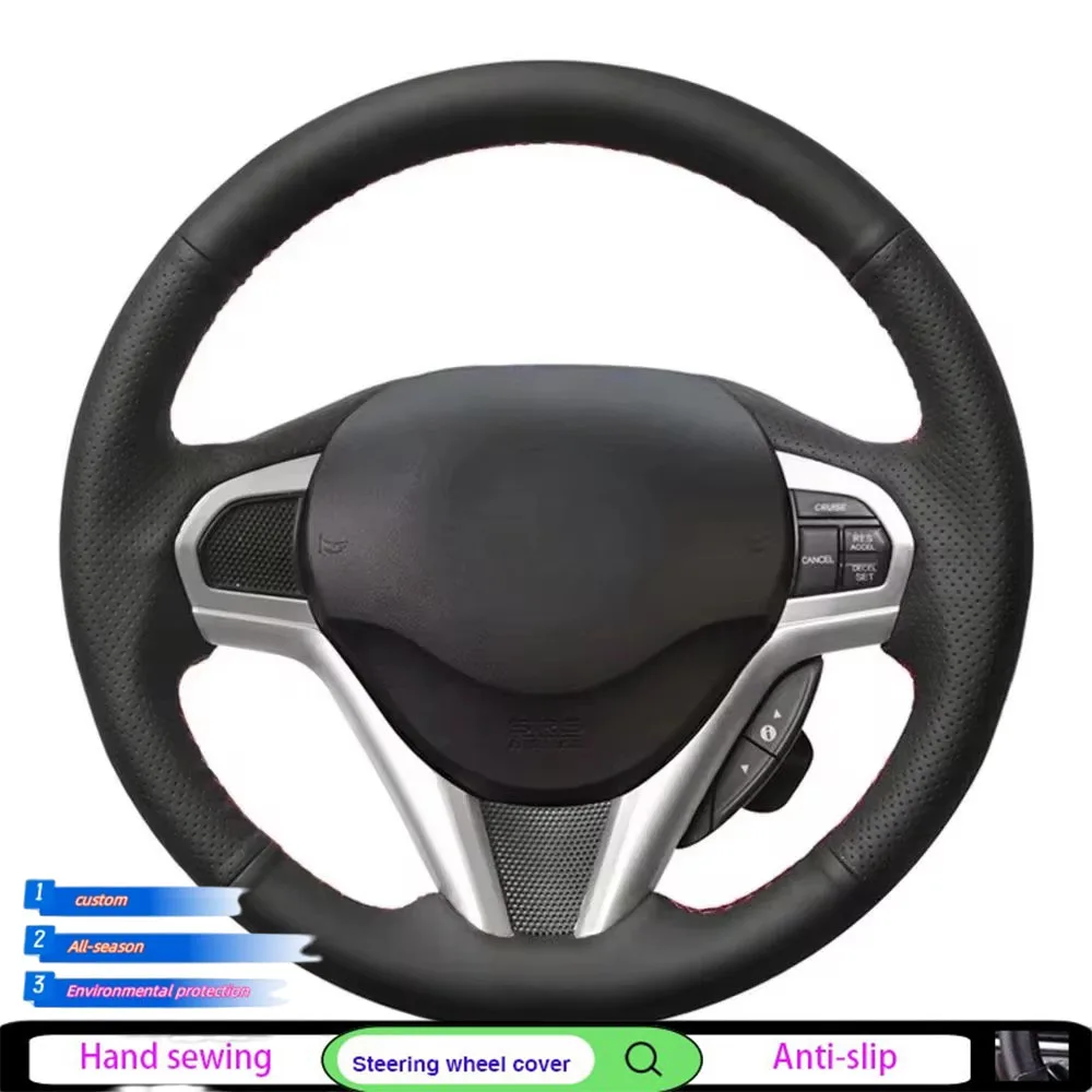 

DIY Black Steering Wheel Cover Hand-stitched Car Steering Wheel Microfiber Leather For Honda CR-Z CRZ 2011-2016 Car Accessories