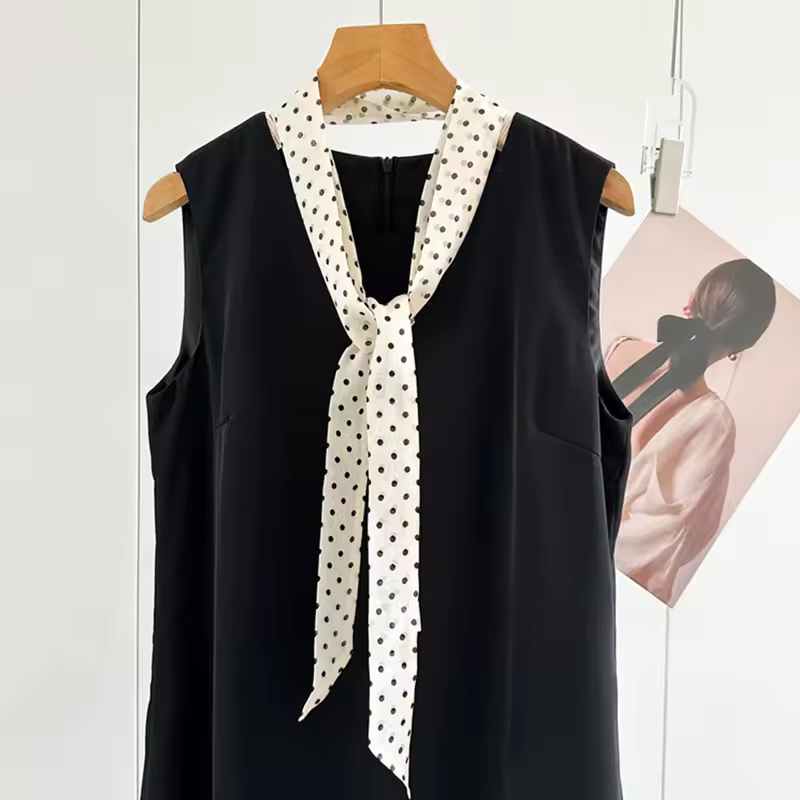 Women Narrow Long Scarf 150x4cm Polka Dot Tie Bag Ribbon Headband Choker Streamer Lady Accessories - Image 2