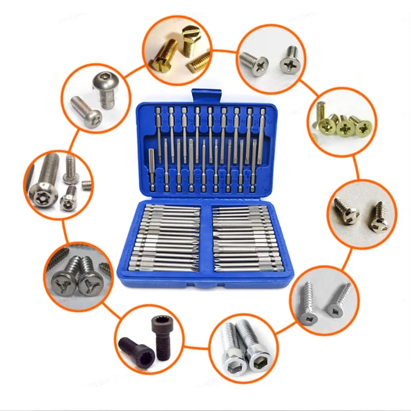 50-teiliges 75mm Extra Langes Sicherheits-Schraubendreher-Bit-Set, Torx Star Hex Manipulationssichere Bits für Handbohrer und Elektrowerkzeuge – Detail 11