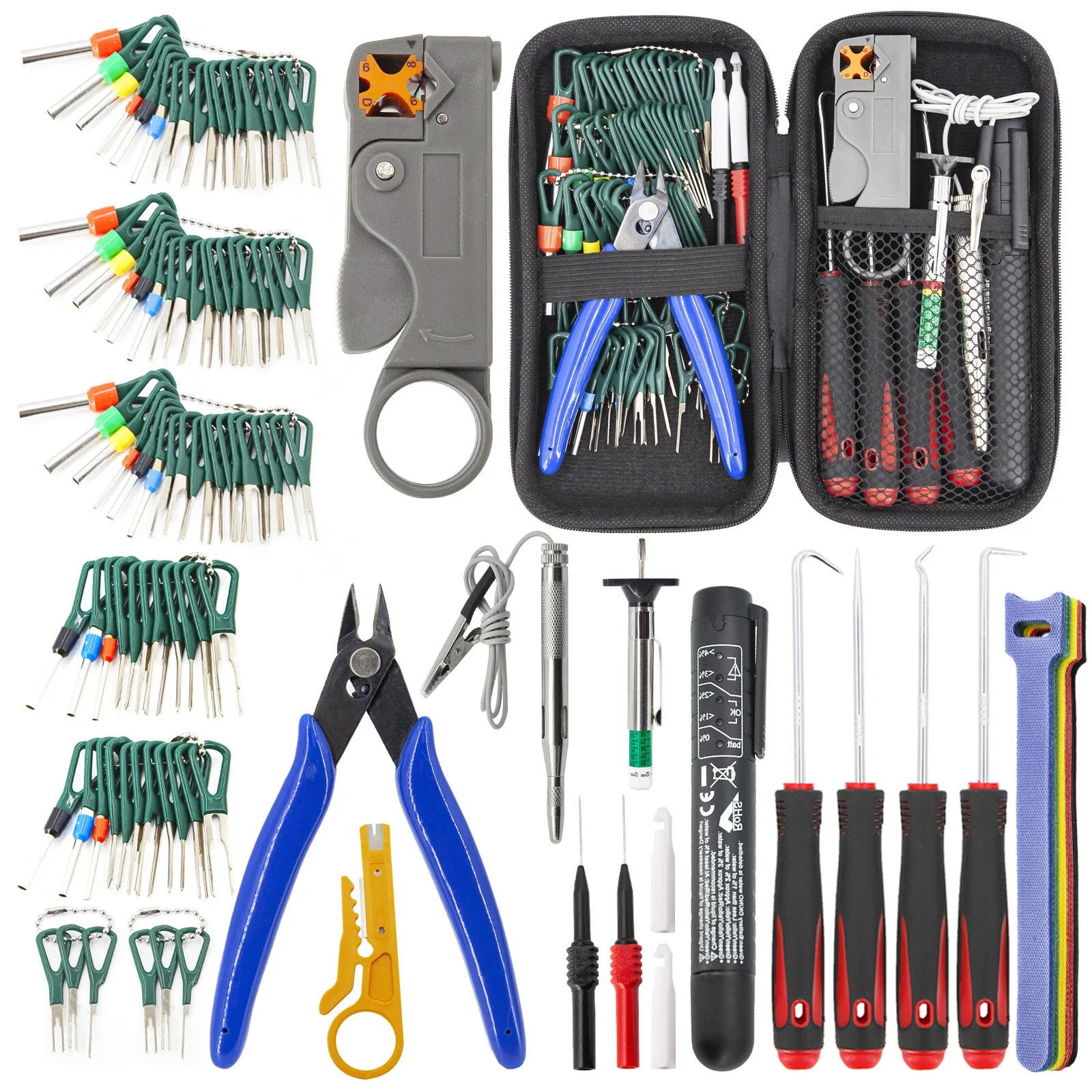 39/82/88/90/94/115PC Car Terminal Removal Tools Kit Electrical Wire Harness Connector Pin Extractor Cable Cutter Pliers Stripper