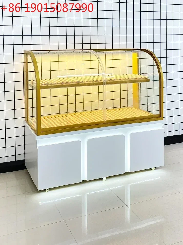 

Bread Display Cabinets Semi-Curved Cake Pastry Shop Baking Wall-Side Island Commercial Glass Shelf