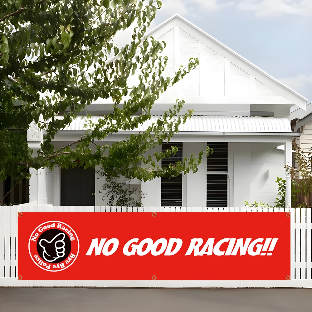 45x180cm No Good Racings Racing Car Banner Flag Polyester Printed Garage or Outdoor Decoration Tapestry