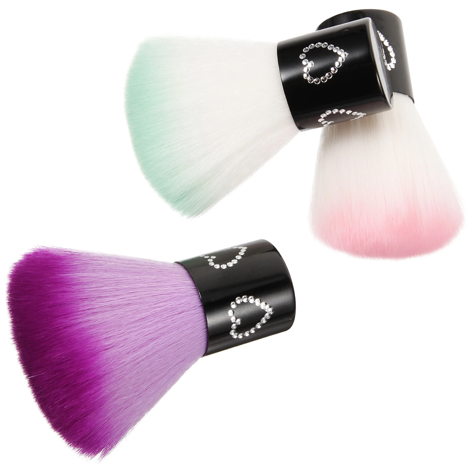 

3pcs Dust Brush Nail Manicure Foundation Applicator Compact Travel Makeup Powders Bronzers Blush Smooth Results