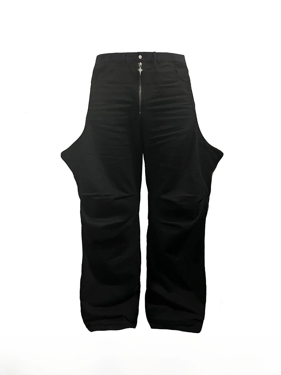 

Джинсы JCAESAR Bat Cargos Bla с широкими штанинами и микро-клешем, молодежные повседневные хлопковые длинные брюки для подростков