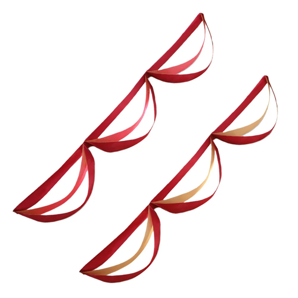 

2Pcs Decorative Wave Banner Red High-Class Material Long-Lasting Party Decorations Christmas New Year