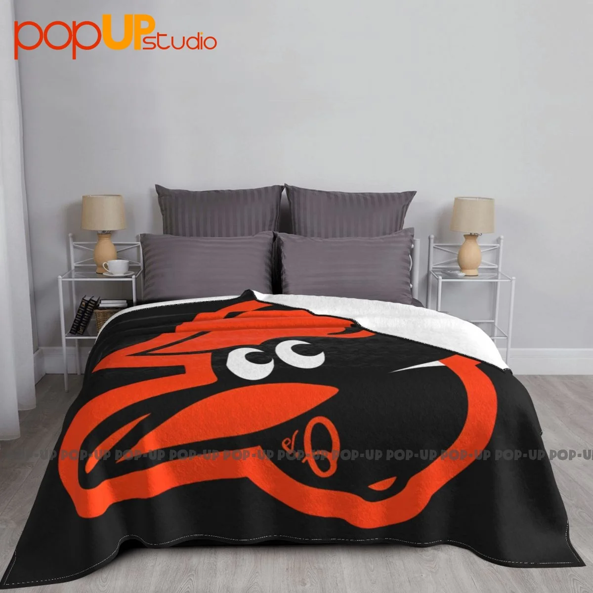 Orioles Upside Down Blanket Velvet Bedspread Microfiber Bedding Travel Mechanical Wash