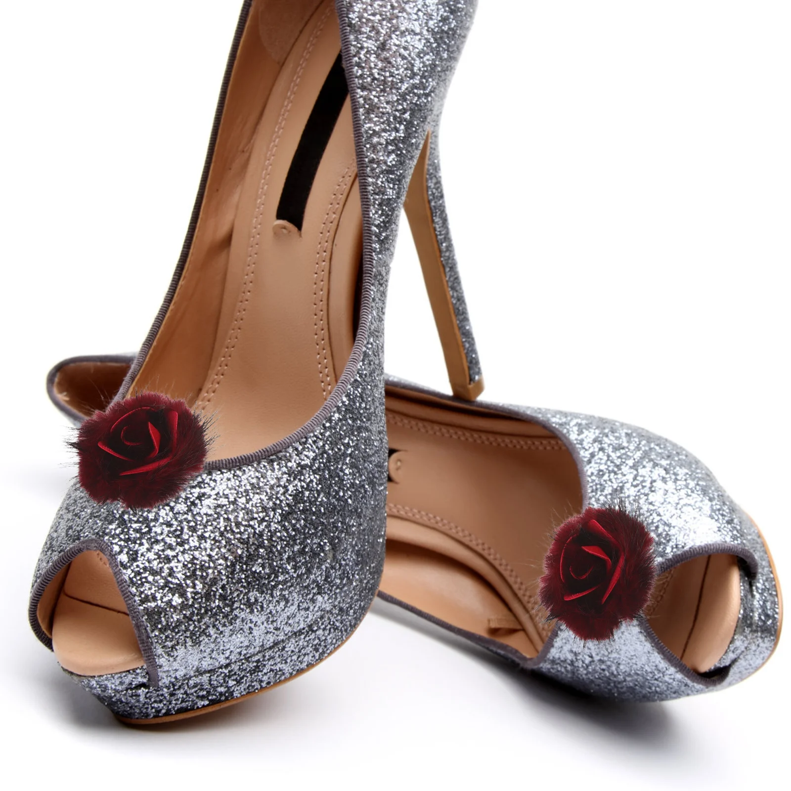 

High Heel Shoe Clips Detachable Pom Pom Decorative Accessories Luxury Fox Trim Bridal Wedding Flats Clogs Sandals Charms