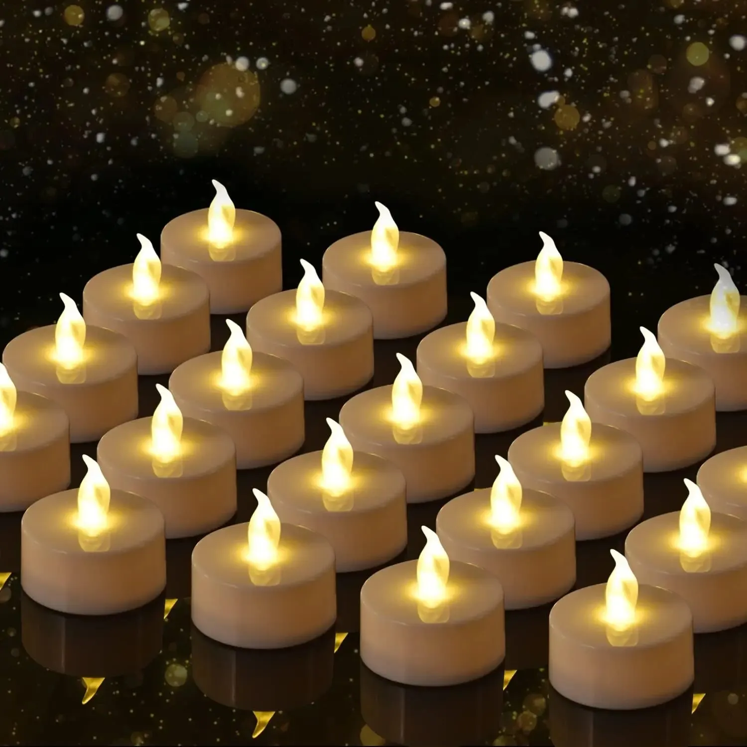 Candlium 12 Pack Warm Yellow Flameless LED Tea Light Candles Battery Operated 200+Hours For Votive Aniversary Wedding Decoration