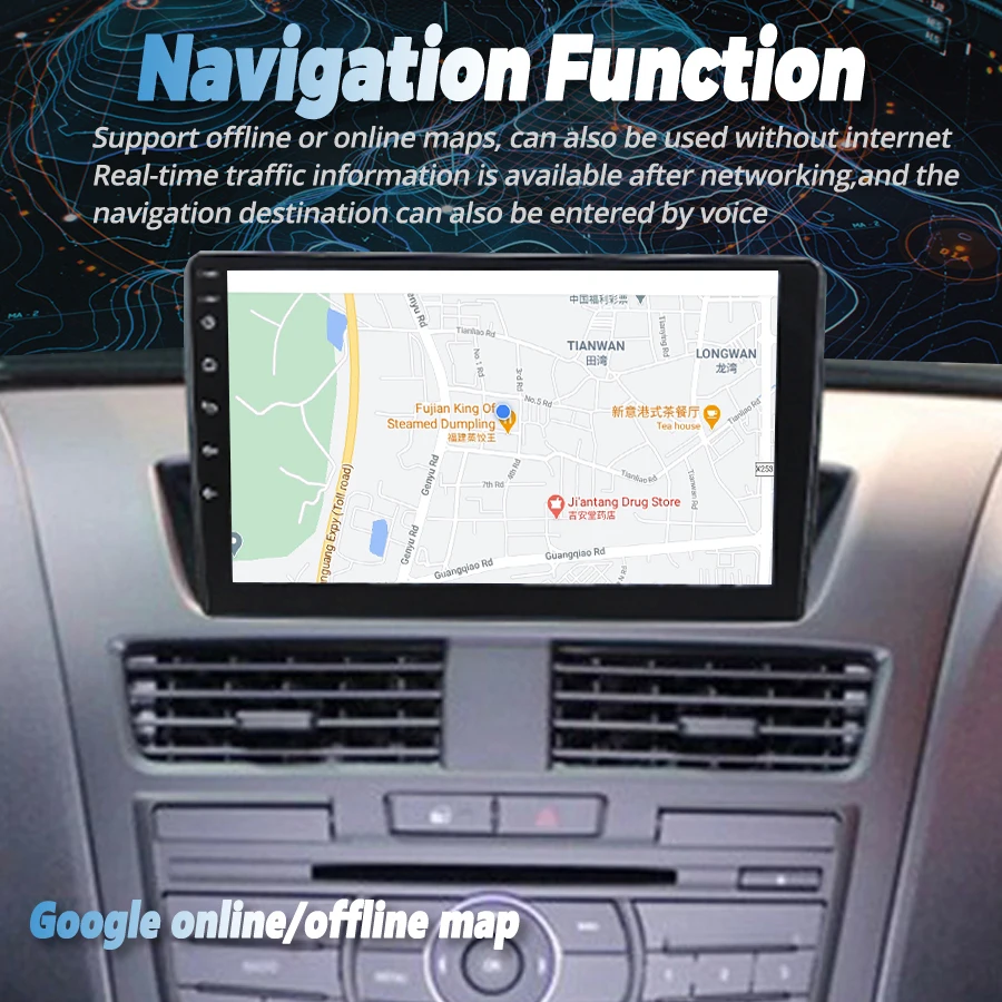 Pemutar Video Multimedia Mobil Radio 9 Inci untuk Mazda Bt50 Android Navigasi CarPlay Otomatis GPS Layar Sentuh HU 4G Wifi Stereo