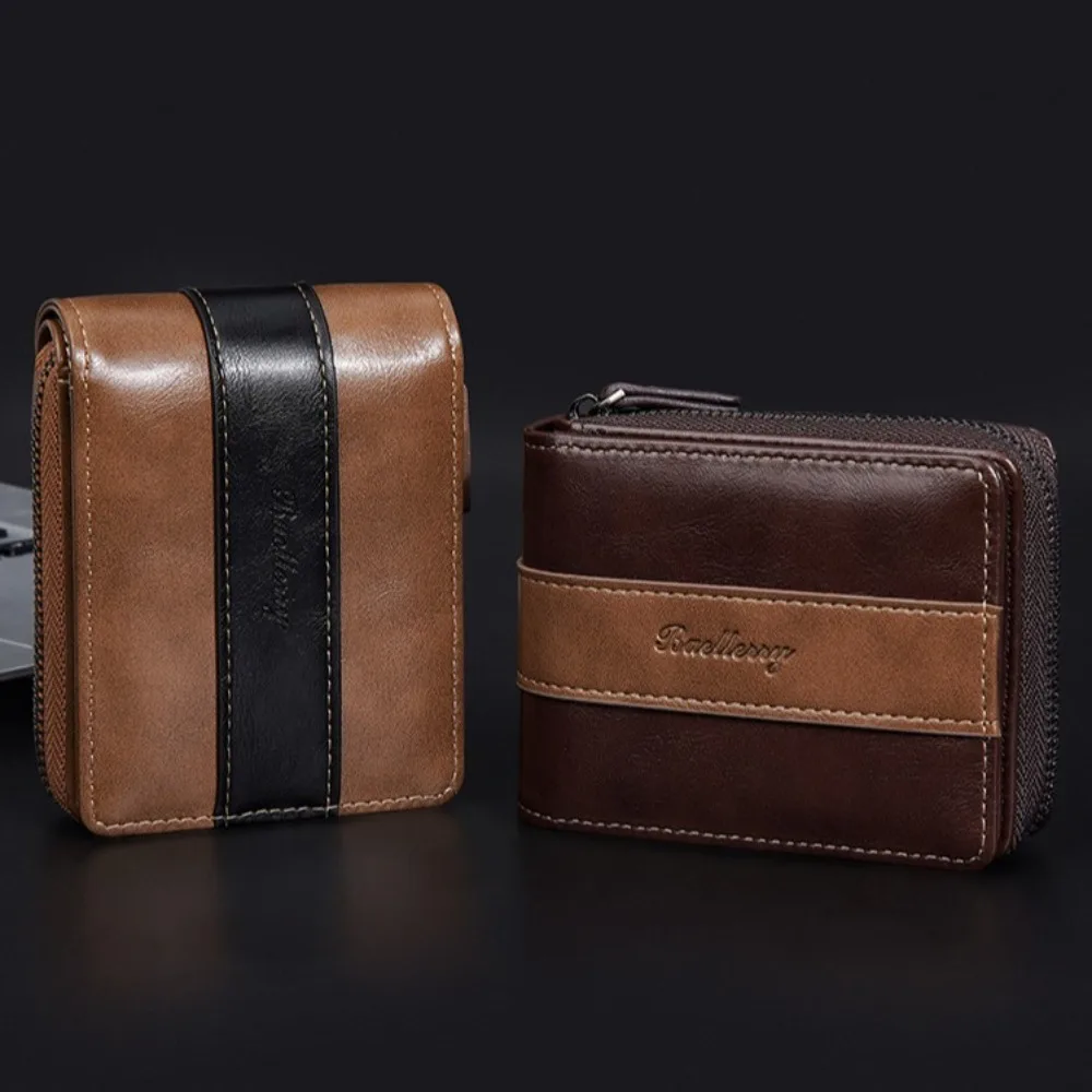 

Zipper Pouch Men Zipper Wallet PU Leather Credit Card Case PU Leather Coin Purse Pocket Purse Portable Card Holder Business