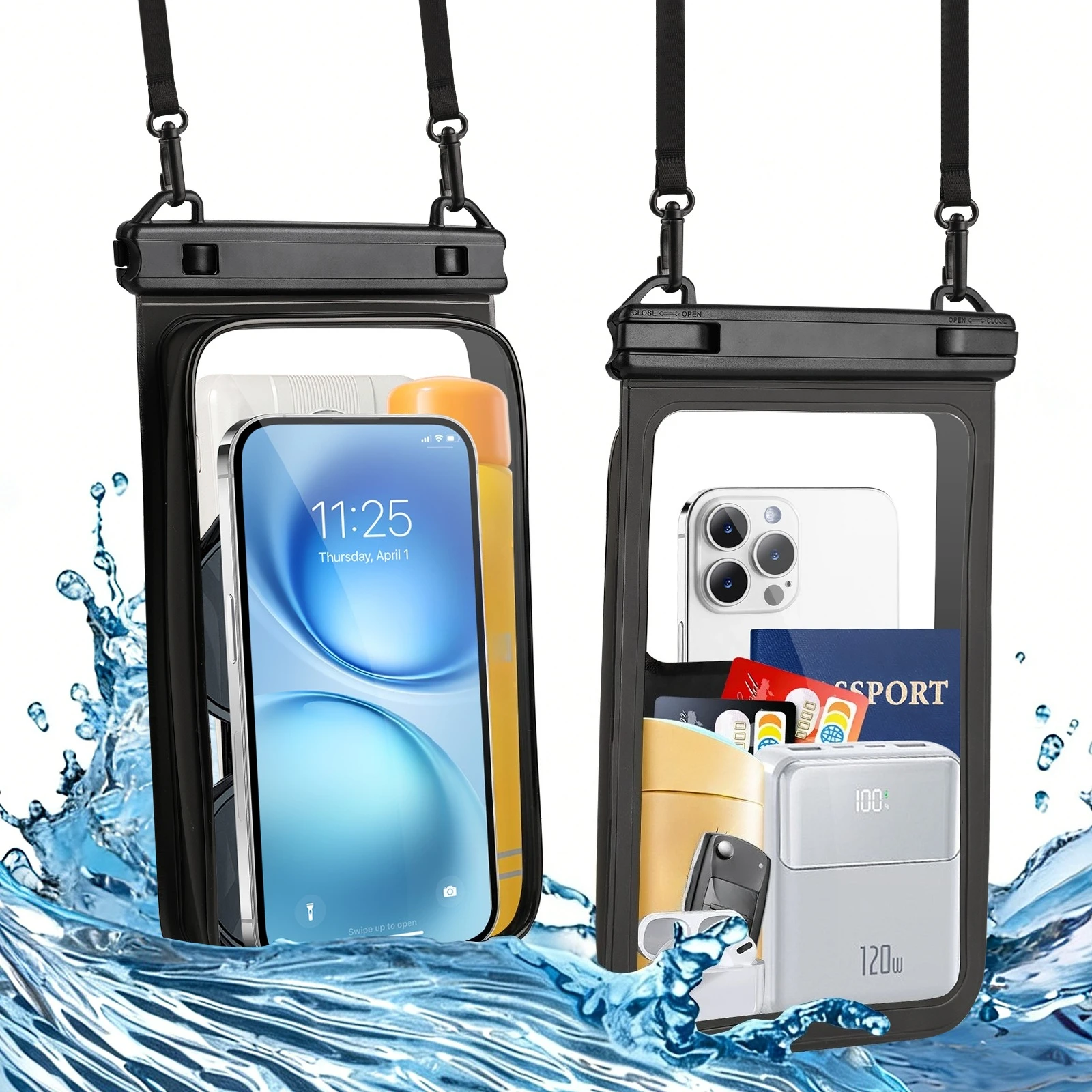 Haissky Neue Große Wasserdichte Handytasche für iPhone 17 16 15 14 Pro Max Air Plus Transparente Outdoor-Schwimm-Reise-Boots-Handyhülle