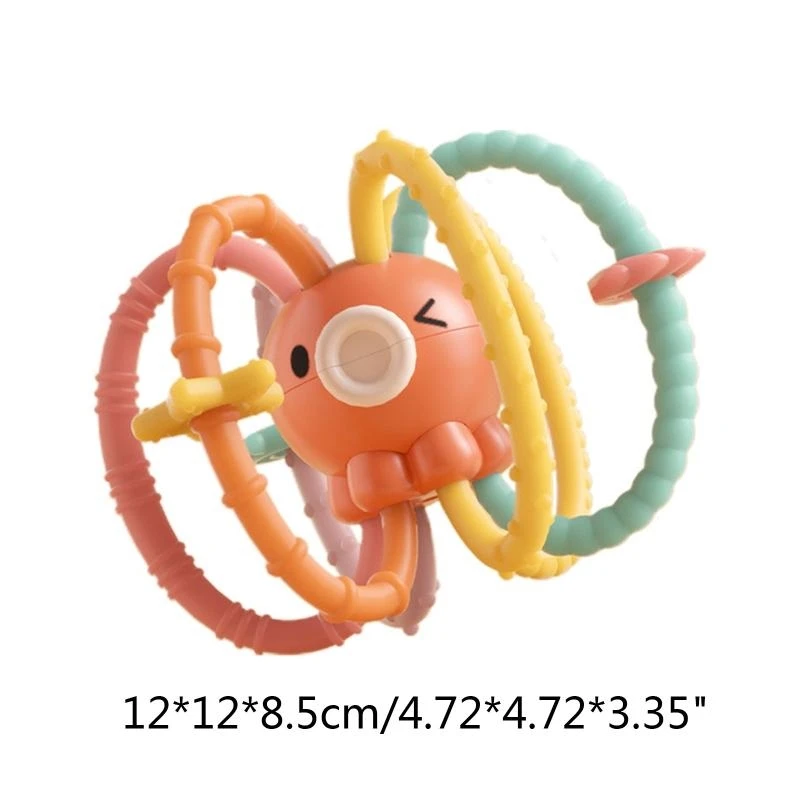 Mordedor sensorial para bebê 1 mês + chocalho colorido para recém-nascidos, brinquedo aderência para atividades 15UB