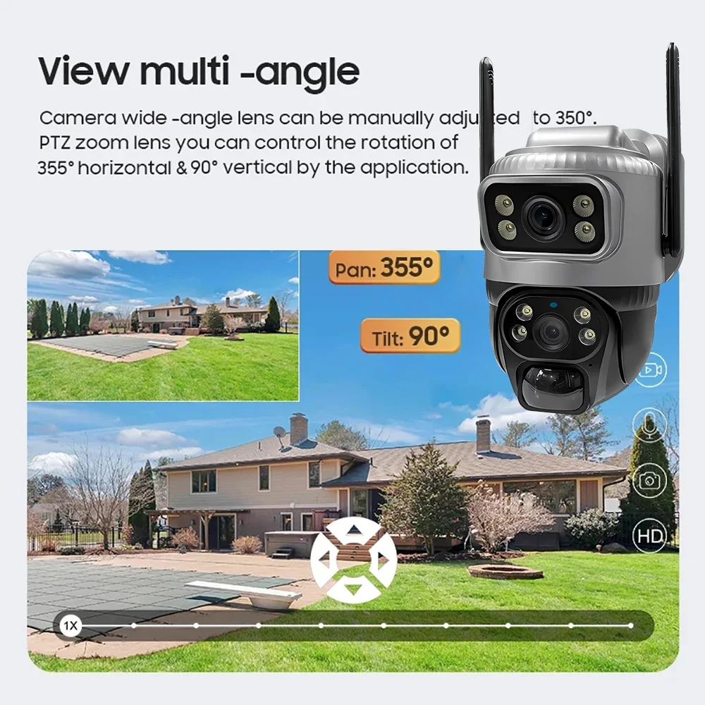 4G Camera Solar V380 Dual Lens PIR Human Detection Night Vision Waterproof Security Video IP Camara 8MP 4K Battery CCTV Camera