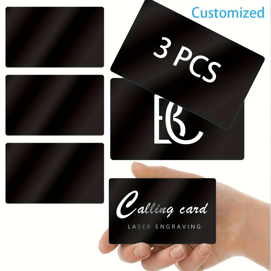 

3Pcs【Personalized Customization】Diy Text Content Metal Business Cards, Gratitude Aluminum Cards, Company Business Cards, Gratitude Cards, Party Invitation Cards