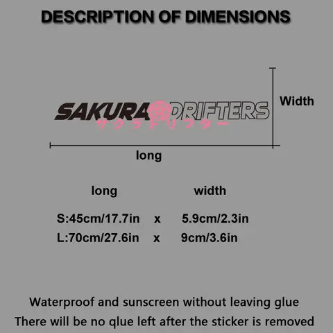 Sakura Drifters bil fram och bak vindruta modifiering karossdekaler JDM körsbärsblom vinyldekaler 10 best sales Sakura biltillbehör - №4