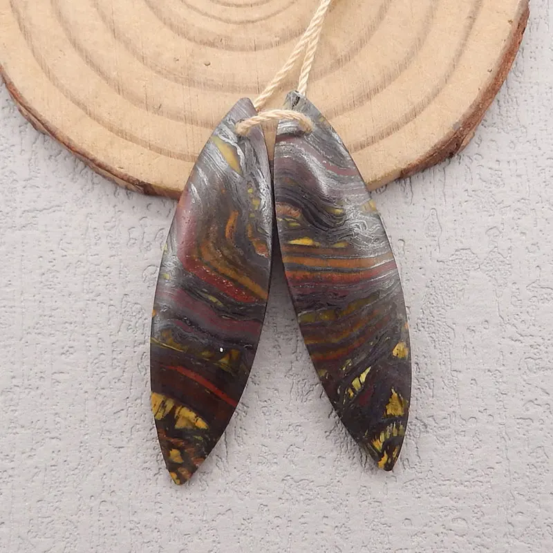 Natural Stone Iron Tiger Eye Earring Beads for Women,Semi-Precious Stones Earring Beads for Jewelry Making