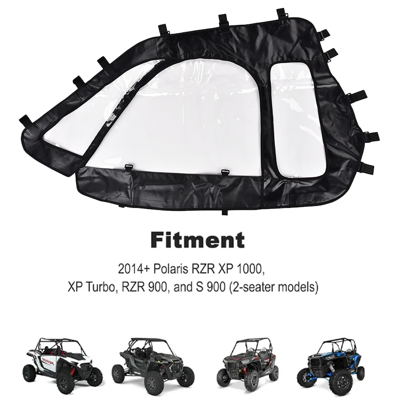 

Комплект мягких дверей UTV Лобовое стекло Soft Cab # 2884333 Совместим с Polaris RZR XP 1000/XP Turbo RZR 900/S 900 2014-2023 гг.