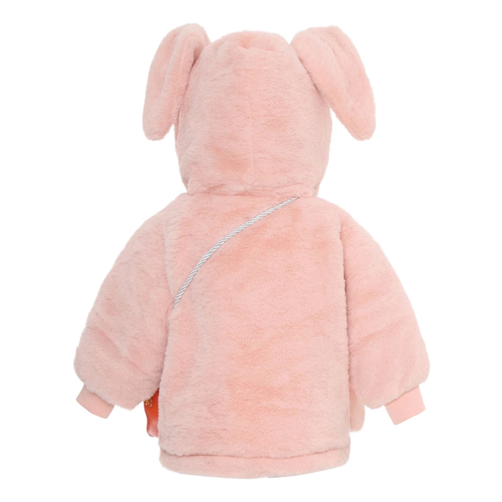 Children Baby Winter Warm Coats Jacket Long Sleeve Thicken Fuzzy Rabbit Ears Hooded Outwear with Carrot Bag Toddler Clothes