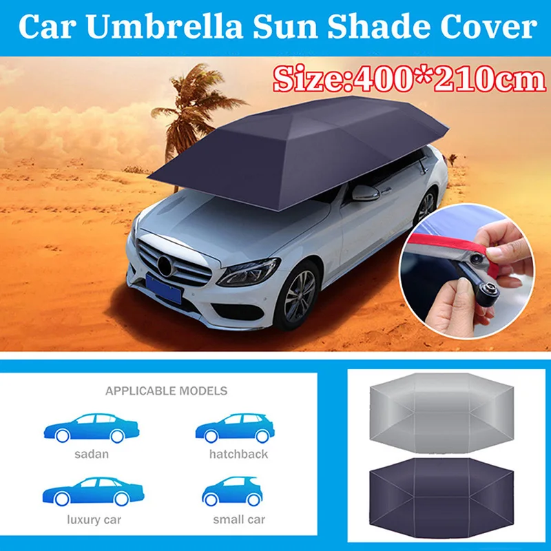 Universal Car Sun Shade Umbrella Cover Tent Cloth UV Protect Waterproof 4X2.1M